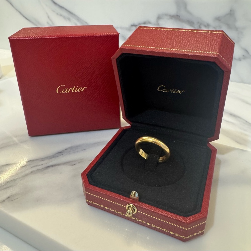 CARTIER 1895 18K GOLD WEDDING BAND RING IN 3.5 MM WIDTH - SIZE 59 MM